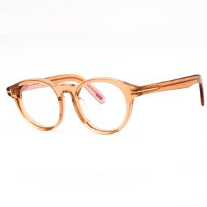 Tom Ford Eyeglasses FT5931-D-B 045 Shiny Light Brown/Clear Blue Light Block 49mm